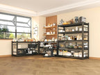 5-Tier Storage Shelves for Kitchen, Metal Stand Rack with Storage, Kitchen Island with Storage Shelf, Microwave Stand 72”H*48”W*24”D, Free Standing Storage Shelf Rack, with Railings