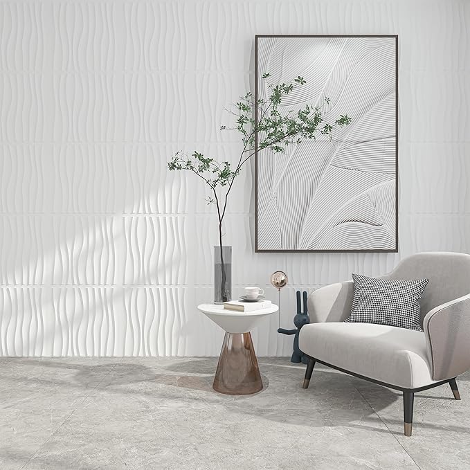 Art3d 12 Pack 3D Wave Design Wall panels 19.7