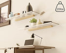 Acrylic Floating Shelves with Solid Wood Base, Wall Mounted Shelf for Plants, Perfume, Nail Polish, Bathroom, Bedroom & Living Room Décor