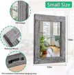Rustic Wall Mirror Farmhouse, with Frame Wood Wall Mirror Rectangle Antique Decor Hanging Mirror for Bathroom Living Room Bedroom Entryway Small 16