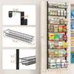 MIAOLI Over the Door Pantry Organizer, 8-Tier Adjustable Spice Rack Cabinet Door Shelves, Hanging Seasoning Organizer for Kitchen Bathroom, Laundry Room Organization, Black