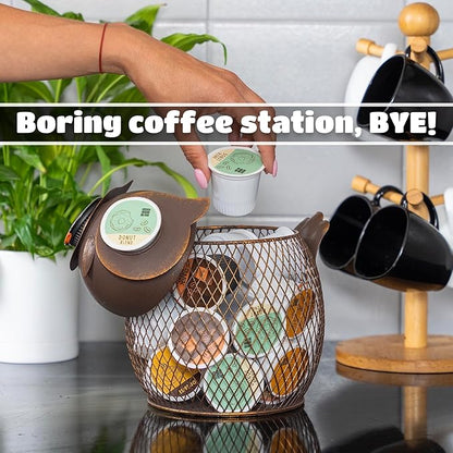 Made Easy Kit Coffee Pod Organizer - Home Coffee Bar Functional Décor - Café Station Countertop Storage Accessories (Sea Turtle)