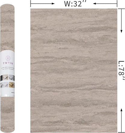 TOTIO 32x78inch Wide Concrete Wallpaper Peel and Stick Light Gray Marble Granite Contact Paper Modern Industrial Style Wall Paper Greyish White Matte Thick Waterproof Self-Adhesive Vinyl Wall Sticker