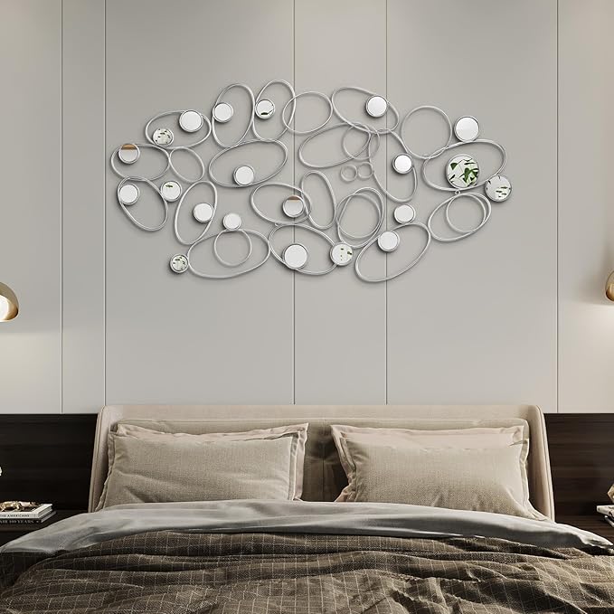 Tandefio 7 Pcs Decorative Mirrors Home Wall Art Decor Hanging Mirrors Wall Art for Living Room Bedroom Entryway 60 x 20 Inches
