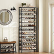 12 Tier Shoe Rack, Large Capacity Shoe Storage Organizer Holds 48 Pairs, Sturdy and Stable, for Entryway, Hallway, Closet, Dorm Room, Greige and Black SS12BG