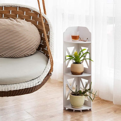 Corner Shelf Stand, Storage Organizer Great for Bathroom, Corner Shelf Perfect for Small Space,Waterproof Stand Also Use for Toilet Paper Stand,White