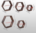 WONFUlity Hexagon Shelves for Wall Mounted, Wood Farmhouse Storage Honeycomb Floating Shelves for Wall Decor,Screws Anchors Included,5pc
