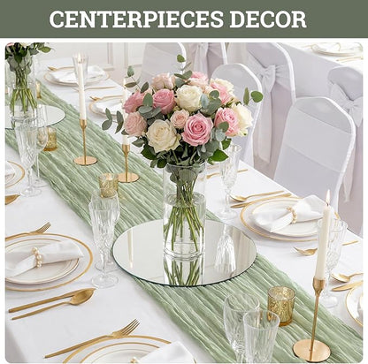 SUREAM Mirror Plates for Centerpieces 12 Inch, 2mm Thick Set of 24 Mirror Centerpieces, Idear for Table Centerpieces, Wedding, Party, Crafts, Wall Decorations