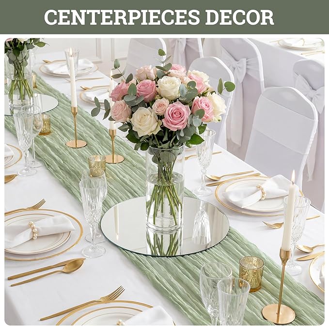 SUREAM Table Mirrors for Centerpieces, 12 Inch Round Mirror Centerpieces for Tables, Circle Candle Plates for Table Centerpieces Wedding Party Decorations(Set of 12, 2mm Thick)