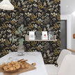 Gothic Wallpaper Peel and Stick Dark Floral Wallpaper 17.5in x 78.7in Vintage Leaf Contact Paper Vinyl Waterproof Self Adhesive Boho Botanical Wall Paper for Bedroom Cabinet Décor