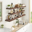 Fun Memories 16 Inch Floating Shelves for Wall, 9.3Inch Deep Floating Shelf, Extra Deeper & Thicker Wall Mounted Storage Shelf for Kitchen, Farmhouse, Walnut, 2 Pack
