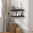 fuqing Black Floating Shelves | 24 Inch Wood Floating Shelves for Wall Set of 2 | 24