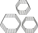 MyGift Black Metal Wall Mounted Crystal Display Shelf, Modern Wire Decorative Floating Shelves for Bedroom Living Room Office, Set of 3