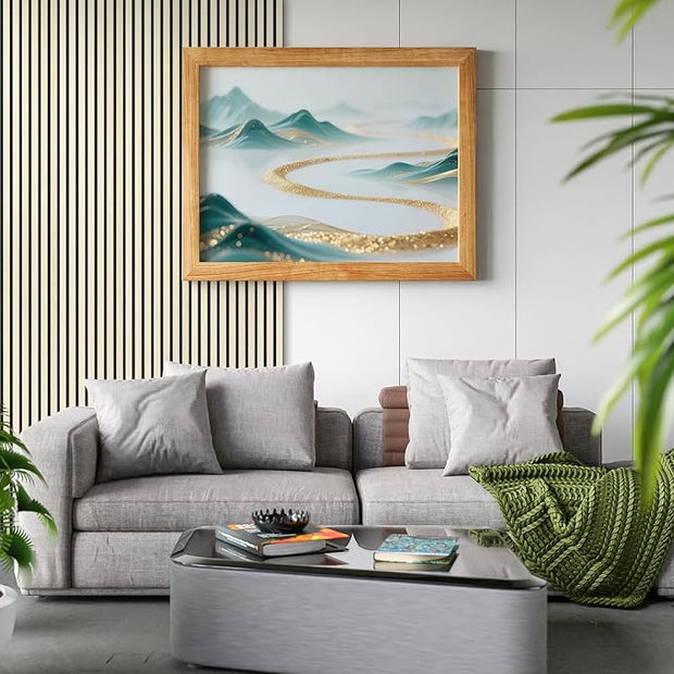 Art3d 4-Piece 94 x 12.6 Inch Acoustic Lightweight Slat Wall Panel - Waterproof Wood Textured Wainscoting Panel of 33 Sq.Ft for Bedroom, Home Theater Office Accent Wall, White Elm