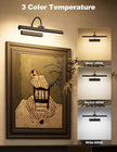 Bridika Picture Light for Wall with Remote, Rechargeable Battery Operated Picture Light, 3 Color Modes and Dimmable Classic Art Lights for Paintings, Gallery, Bedroom, Bathroom with Timer Black 2