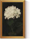 HUARCEY Gold Framed Vintage Wall Art for Living Room, Flowers Painting Canvas Print Shelf Decor for Kitchen, Aesthetic Bedroom Wall Art, Christmas Gifts for Friends or Family (White Hydrangea 24