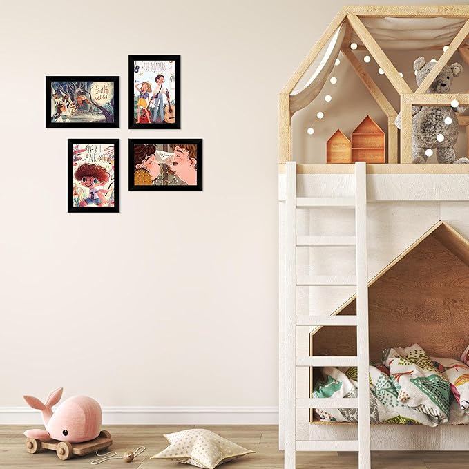 FIXSMITH 4x6 Picture Frame, Black Photo Frames with HD Plexiglass for Wall Hanging or Tabletop Display, 2 Pack