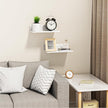 Small Adhesive Wall Shelves Set of 2, White Floating Shelves for Wall 8 Inch, Metal Display Shelf for Living Room, Bderoom, Kitchen, Bathroom, Office Decor