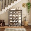 SUOERNUO Shoe Rack Organizer 6 Tier for Closet Entryway Free Standing Metal Storage Shoe Shelf with MDF Top Board，Black