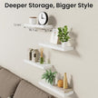 BAYKA Floating Shelves for Wall, 15.7in Wall Mounted Rustic Wood Shelves for Bathroom, Bedroom, Living Room, Kitchen, Hanging Shelf for Books/Storage/Room Decor with 22lbs Capacity (White, Set of 4)