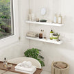 Fun Memories 32Inch Floating Shelves for Wall 2 Pack Wood Shelves for Kitchen, Bathroom, Bedroom Wall Mounted Rustic Wood Floating Shelf with Invisible Brackets for Books, Storage, Decor, White