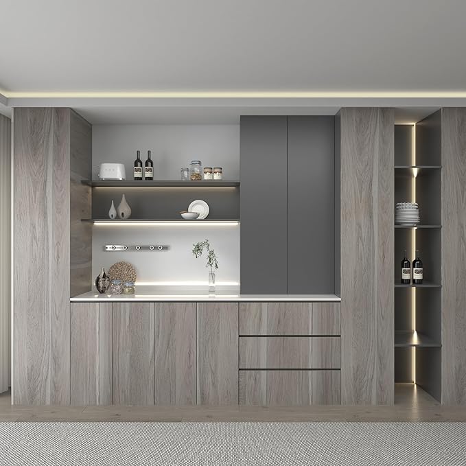 Light Wood Contact Paper Oak Contact Paper for Countertops Grey Faux Wood Wallpaper Peel and Stick Cabinet Covering 16