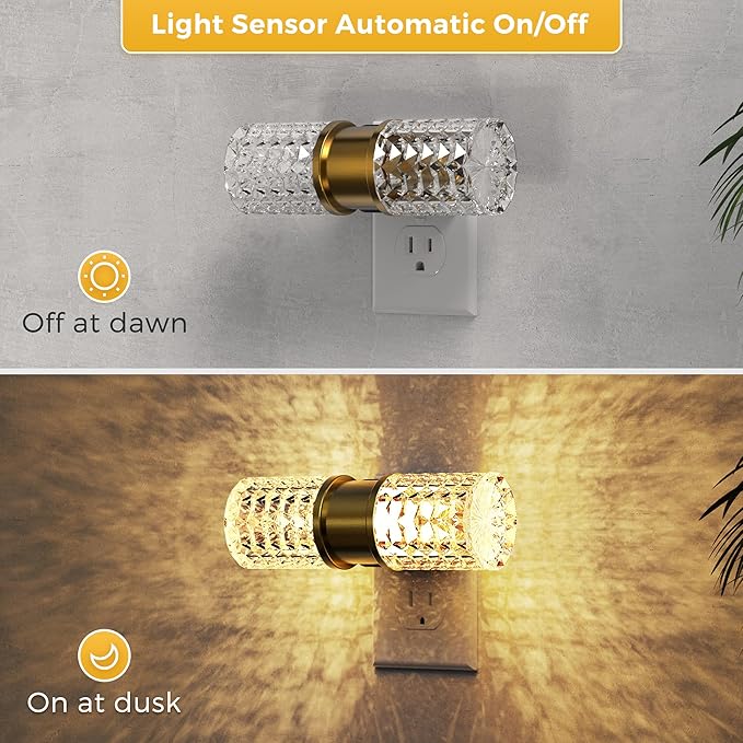 L LOHAS LED Night Light,Dimmable Night Lights Plug into Wall,2 Pack 0-100LM Adjustable Brightness LED Night Light,Automatic Night Lights Plug in with Auto Light Sensor, for Bedroom Hallway Home Decor