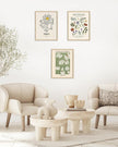 Abstract Matisse Wall Art Decor,Unframed Flower Market Print Posters Set of 3,12x16in Green Quality Canvas Paintings for Home Decoration in Bathroom,Living Room,Bedroom