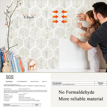 MelunMer 118In L 17.3In W Modern Peel and Stick Wallpaper Boho Contact Paper for Cabinets/Drawers Self Adhesive Removable Wallpaper for Bedroom/Bathroom Waterproof Geometric Contact Paper Beige/White