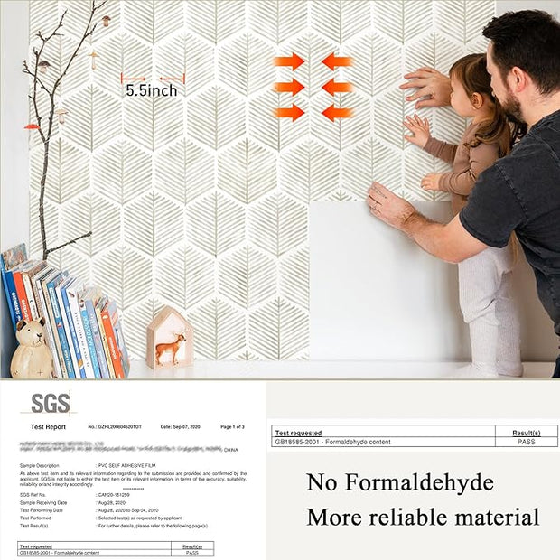 MelunMer 118In L 17.3In W Modern Peel and Stick Wallpaper Boho Contact Paper for Cabinets/Drawers Self Adhesive Removable Wallpaper for Bedroom/Bathroom Waterproof Geometric Contact Paper Beige/White