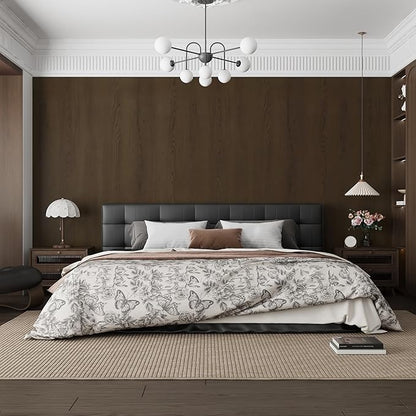 48"x197" Large Size Big Roll Wood Wallpaper Brown Contact Paper Peel and Stick Extra Wide Waterproof Walnut Contact Paper Textured Wallpaper Stick and Peel Wood Vinyl Wrap for Bedroom Office Basement