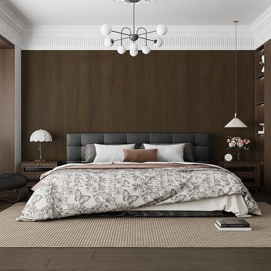 48"x197" Large Size Big Roll Wood Wallpaper Brown Contact Paper Peel and Stick Extra Wide Waterproof Walnut Contact Paper Textured Wallpaper Stick and Peel Wood Vinyl Wrap for Bedroom Office Basement