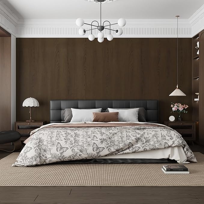 Extra Wide Walnut Contact Paper Wood Peel and Stick Wallpaper 48"x118" Waterproof Dark Brown Wallpaper Faux Wood Wallpaper Removable Wooden Contact Paper Desk Wrap Kitchen Vinyl Counter Wrap