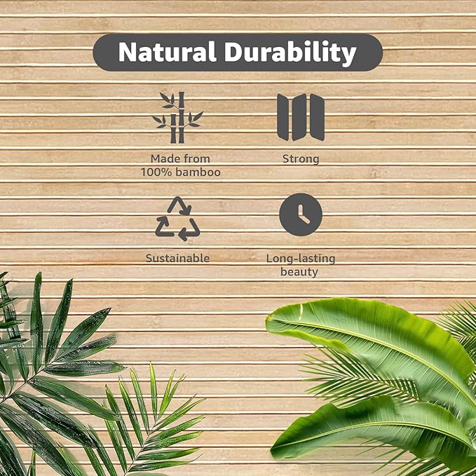 Art3d Natural Bamboo Wall Panel for Interior Wall Decor, Renewable Pole Wrap Wainscoting Paneling for Wall Ceiling Furniture Cabinet Office, 12 x 96 Inch - Carbonized, 1-Pack