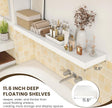 12 Inch Deep Floating Shelves | 55 Inch White Floating Shelves | 55