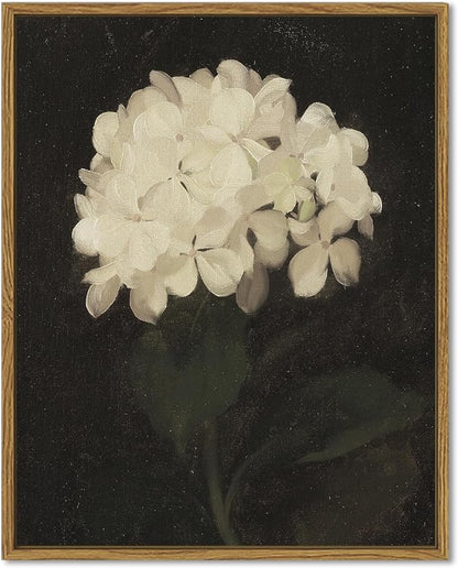SHENIFY 11x14in Vintage Hydrangeas Ball Wall Home Decor Flower Classic Prints Kitchen Bathroom Office Decor - Natural Framed