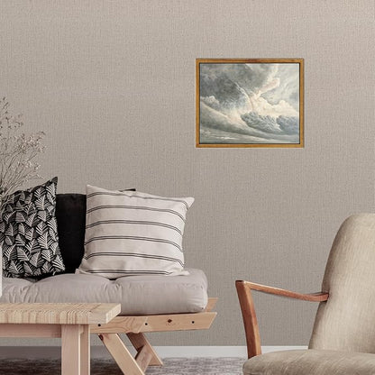 SHENIFY Landscape Framed Canvas Wall Art Vintage Classical Clouds in the Sky Prints Hallway Kitchen Office Decor - 8x10in Natural Framed