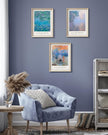 Framed Claude Monet Water Lilies Canvas Wall Art,Vintage Impressionist Botanical Painting,16x12IN High Framed Design Prints,Minimalist Classic Decor Aesthetic for Living Room,Bedroom,Bathroom Set of 3