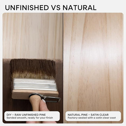 Homeforia 36 inch Wood Floating Shelves, High End Solid Natural Wood 36inch Large Floating Shelf Bathroom, Unfinished Wooden Floating Shelves for Wall, Heavy Duty Bracket, 36 X 6.5 X 1.75 in, Set of 3