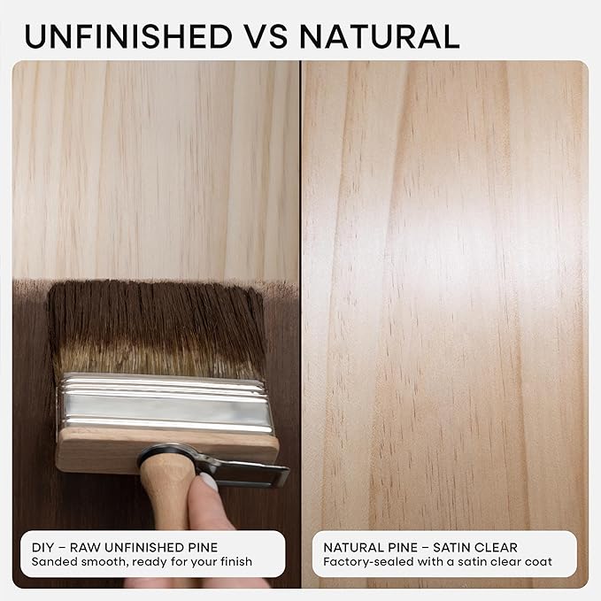 Homeforia 36 inch Wood Floating Shelves, High End Solid Natural Wood 36inch Large Floating Shelf Bathroom, Unfinished Wooden Floating Shelves for Wall, Heavy Duty Bracket, 36 X 6.5 X 1.75 in, Set of 2