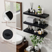 fuqing Floating Shelves for Wall - Black Wood Wall Shelves Set of 3 - Modern Style Wooden Shelves for Room Decor & Storage