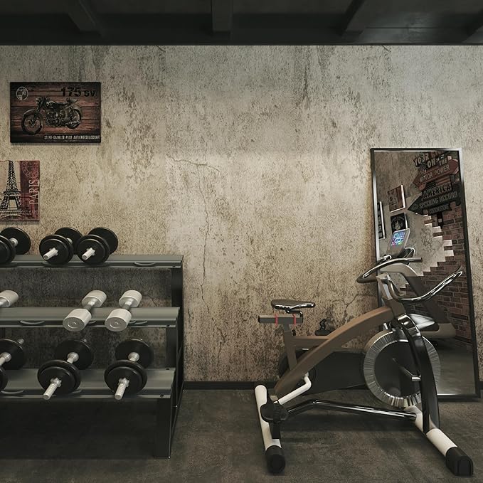 TOTIO Grey Contact Paper Beige Gray Cement Industrial Wall Paper Concrete Peel Stick 16