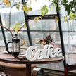 Rustic Distressed White Coffee Sign for Tabletop for 14