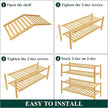 Smiry Bamboo Shoe Rack for Closet, 4 Tier Wooden Stackable Shoe Organizer, Free Standing Shoes Storage Shelf for Entryway, Front Door Entrance, Natural & White