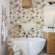 Floral Peel and Stick Wallpaper, Beige Yellow Watercolor Flower Contact Paper Peel and Stick for Bedroom Bathroom, Vintage Removable Waterproof Self Adhesive Wall Paper 118 x 17.3in, 14.4 sq.ft