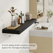 Dreamland 48 Inch Long Floating Shelves in Black,9.3 Inch Deep Floating Shelf for Wall,Large Display & Storage Shelf, Wall Shelf for Bathroom Bedroom Living Room Kitchen Office，Set of 2