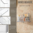 Set Of 2 Storage Organizer Bins Wall Mounted Shower Basket, Shower Caddy Stackable Clear Plastic Makeup Organizer Adhesive Hanging Bin for Bathroom, Kitchen, Cabinet, Pantry, BPA Free, Clear