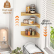 Fun Memories Corner Shelf Wall Mount, Wood Floating Corner Shelves, Corner Wall Shelf for Bedroom, Bathroom, Kitchen, Living Room (Oak, 3 Pack)