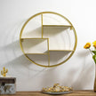 Vintiquewise 4-Tier Floating Circular Silhouette Wall Shelf - Metal Wall-Mounted Display Shelf, Multi-Functional Wall Storage - Perfect for Entryway, Bathroom, Bedroom, Living Room or Office, Gold