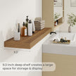 Dreamland 40 Inches Floating Shelves for Wall,9.3 Inch Deep Floating Shelves Set of 2, Large Display & Storage Shelf, Wall Shelf for Bathroom Bedroom Living Room Kitchen Office,Walnut